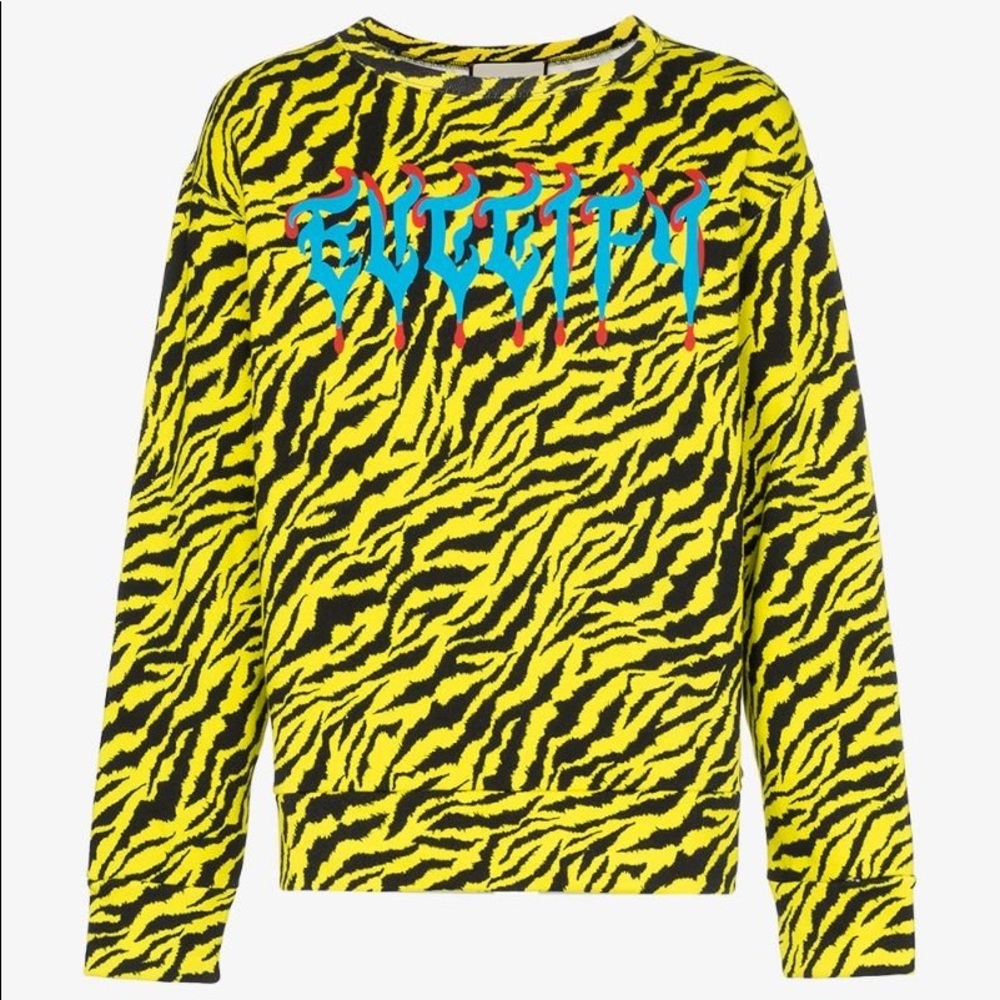 Gucci animal print sweatshirt yellow zebra Guccify